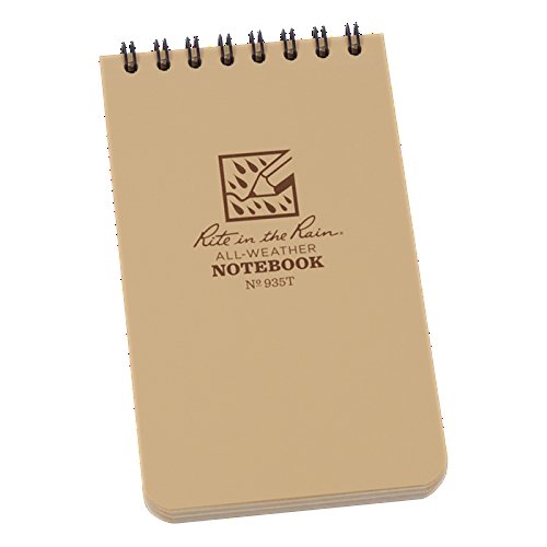 Rite in the Rain Pocket Top-Spiral Weatherproof Notebook 935T, 3" x 5", Beige color - Total 8 Notebook      Office Product