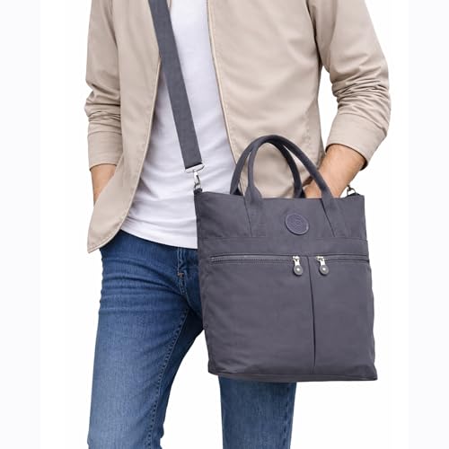 Image of CHIBAO Polyester Dual Handles Tote Bag for Women & Men | Large Capacity Multipurpose Shoulder Bag | Stylish Everyday Office, College, Travel & Shopping Handbag with Multiple Pockets Black