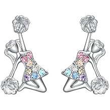 Girlss Cheerleader Earrings Stud Gifts,Sport Cheerleader Jewelry Cheer Accessories Birthday Gifts for Cheerleading Lovers
