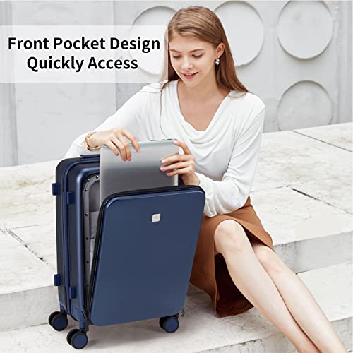 Hanke - 14 16 20 24 29 Inch Under Seat Rolling Hand Luggage Suitcase TSA Integrated Spinner Luggage Lightweight Polycarbonate with Wheels