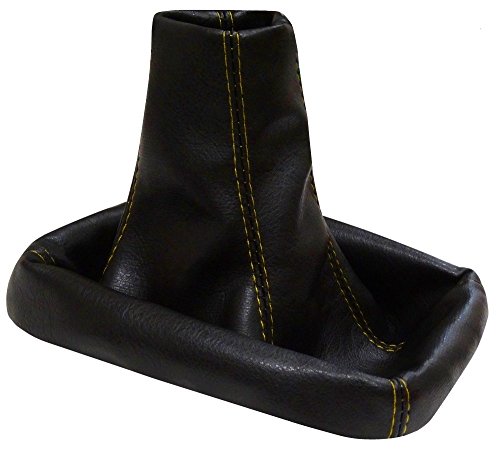 AERZETIX - Soufflet de Levier Vitesse en Simili Cuir Coutures Jaunes