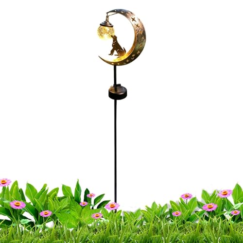 Piquets solaires de jardin demi-lune en verre craquelé balisage extérieur