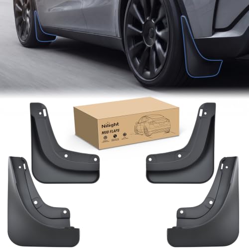 Image of Nilight Mud Flaps Splash Guards for Model Y Juniper 2025 2026 | No Drilling Precision Fit, Heavy Duty All Weather Protection, Front & Rear Set