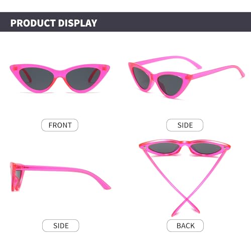 Retro Vintage Narrow Cat Eye Sunglasses for Women Clout Goggles Plastic Frame3