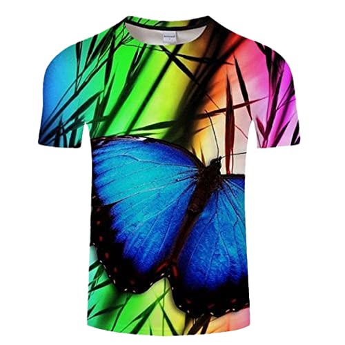 T-shirt 3D Blue Flame grande taille 3XL résistant aux déformations noir uni