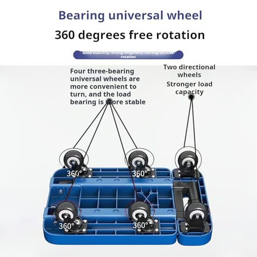 Carretilla plegable resistente con base extensible y ruedas 360° miniatura 7