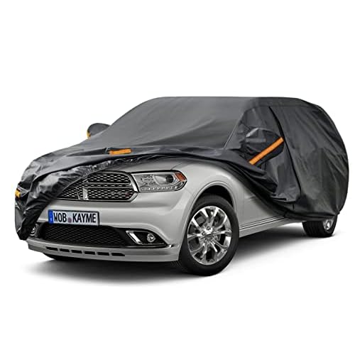 Kayme 7 Layers SUV Car Cover Custom Fit Dodge Durango (1998-2024) Waterproof All Weather for Automobiles, Full Exterior Covers Sun Rain Protection UV