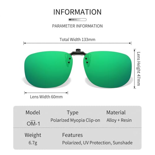 Image of Polarized Clip On Sunglasses Over Prescription Glasses Men Women Rimless Flip Up