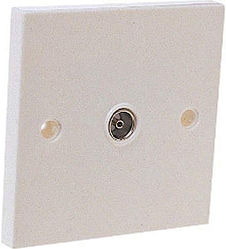 Standard White Flush Fitting 1 Gang Coax Aerial Socket