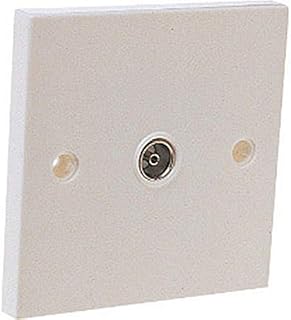 Standard White Flush Fitting 1 Gang Coax Aerial Socket