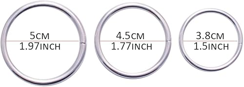 Miniatura 6 de Correa ajustable en arnés de consolador para adultos, juguetes sexuales con 3 tamaños de juntas tóricas de metal, arnés compatible con consolador de