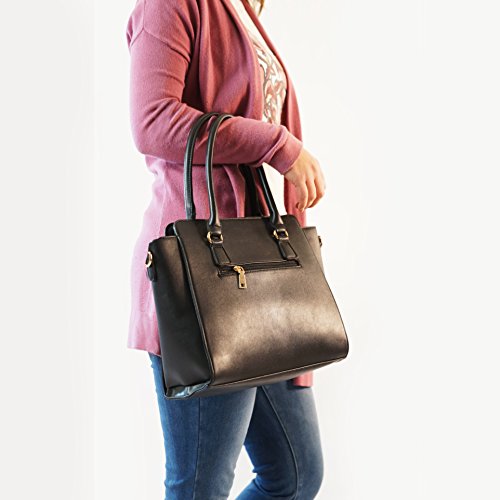 Got Oil Supplies Essential Oils Carrying Bag - Shopper Bag with Shoulder Strap and Storage Pouches for 16 Bottles - Travel Purse - Makeup Carrier and Organizer - Gift Bags for Oilers (Black)