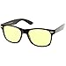 zeroUV - Blue Blocking Driving Horn Rimmed Sunglasses Amber Tinted Lens 54mm (2 Black Yellow)