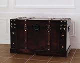 Eleganz Grand coffre au trésor   66 x 38 x 40 cm   Mallette de rangement en bois   Décoratif   Coffre au trésor   Bois massif marron