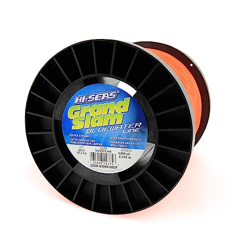 HI-SEAS Grand Slam Bluewater Monofilament Fishing Line, 60 lb, Orange Flame, 3000 yd
