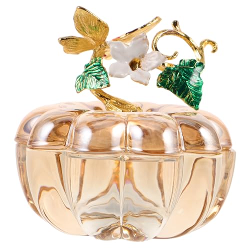 LIFKOME 水晶製カボチャ型ガリンケットジャー 蓋付き調味料ポット ジュエリー収納ボックス 小物整理に インテリア装飾 ハロウィン パーティ