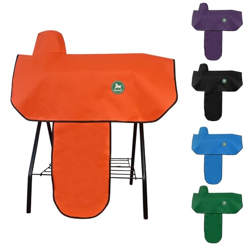 Western Saddle Cover|Saddle Cover with 6 Elastic Straps|Waterproof and Tear-Resistant Oxford Fabric Saddle Covers for Western Horse Saddle for Most Full-Size Western Saddles-Orange
