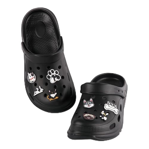 CHILLIFE Sabots à Plateforme pour Femme avec Charms de Chiens Amovibles, pour Travail, Plage et...