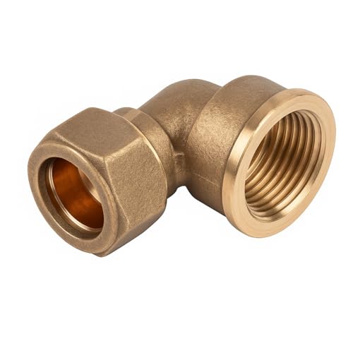 Westco - Raccordo a gomito a compressione in ottone, 22 mm x 2,5 cm, C x FI, femmina, in ferro, 90°