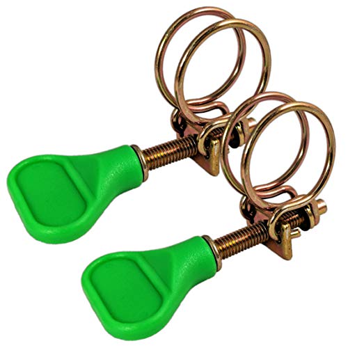 Aquacadabra 2x Double Wire Hose Clamps Green - 15-20mm - for 0.5
