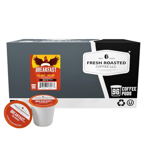 Fresh Roasted Coffee Breakfast Blend Pods (96) for K Cup Brewers