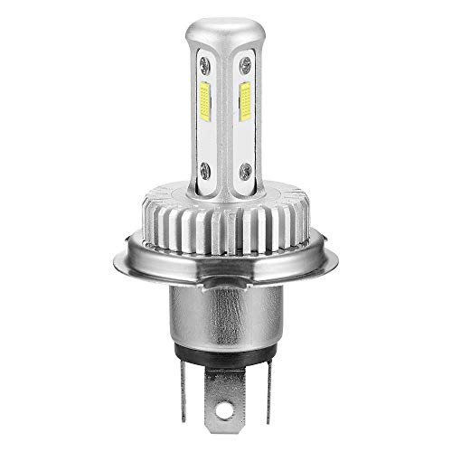 DAYWALKER H4 LED Motorcycle Light Bulb Hi/Lo Beam 9003 Bulb 6000 Lumens White 6000k CSP Chips H4 Bulb 1:1 Design（Pack of 1