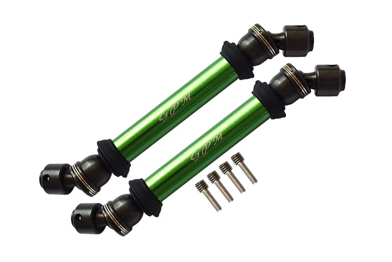 Axial Capra 1.9 Unlimited Trail Buggy Upgrade Parts Steel+Aluminium Front+ Rear CVD Drive Shaft - 2Pc Set Green