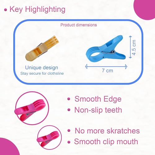 Image of Aashu Clothes Clip,Pegs,Pin,Clip for Cloth Drying and Hanging,Pack of 72 Pcs