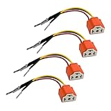Gasedin 4 PCS H4 9003 HB2 Wiring Harness Socket, Ceramic Wiring Harness Headlight Socket Wire for