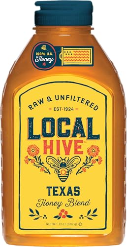 Image of Local Hive Texas Raw & Unfiltered - 32 oz | 100% Pure U.S. Honey | Natural Sweetener Sourced from American Bees & Beekeepers | Robust Full-Bodied Flavor | Ideal for Tea, Baking & Cooking