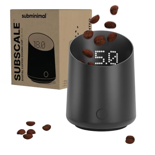 Image of Subminimal Subscale - Digital Coffee Measuring /Dosing Cup, Invisible LED Display, Touch Activated, USB-C Rechargeable - 400 mAh Battery, IPX-4 Splash Resistant, Black