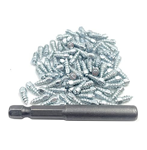Sautop Bstenky 100Pcs Carbide Screw Tire Studs, Anti-Skid Bicycle Tires Wheel Tyre Snow Studs With Installation Tools, Spikes (4 X 12Mm) For Car Truck Boot Motorcycle Atv Suv Auto Accessories #TOP1