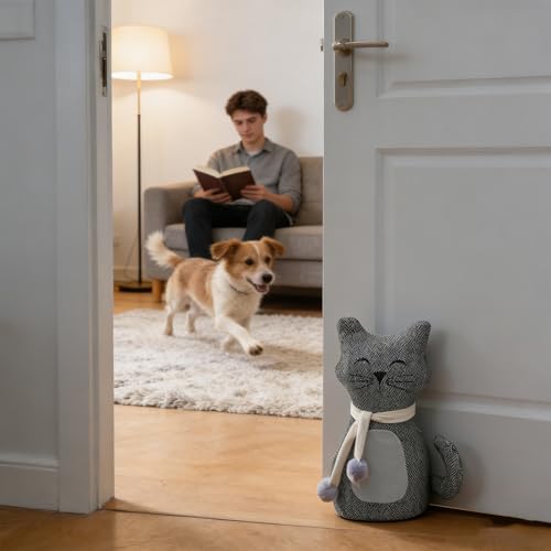 Butée de porte en forme de chat bloqueur de pièce coupe-vent sol