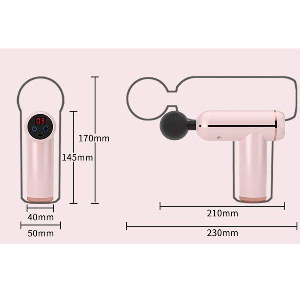 XMING 4 głowice masujące pistolet do masażu dziewczyny Mini masażer mięśni profesjonalnej klasy Home Fitness wielofunkcyjny cichy instrument z membraną mięśniową (Color : Bianco)
