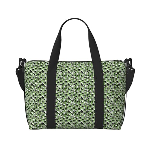 Sac de voyage en bambou imprimé panda pour hommes et femmes, format cabine polyvalent