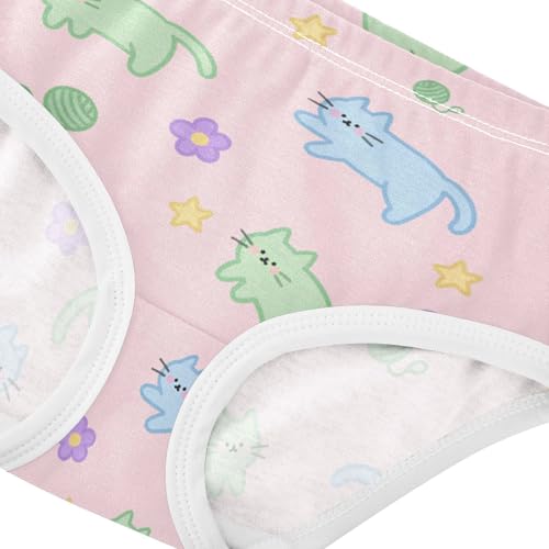 Girls' Underwear Cute Cat Flowers Floral Star Pink Toddle Brief Panties 23019974