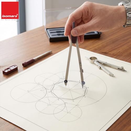 Image of Isomars Professional Technical Drawing Drafting Compass Set of 8