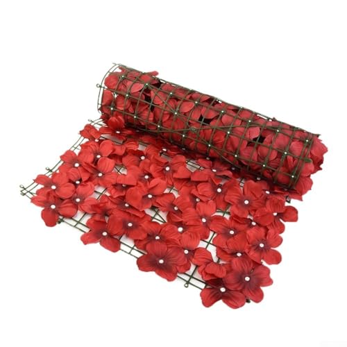 WIIYENA Valla de privacidad con flores de cerezo artificial, 0,5 x 1 m, hojas de polietileno impermeables para revestimiento de pared de jardín y decoración al aire libre