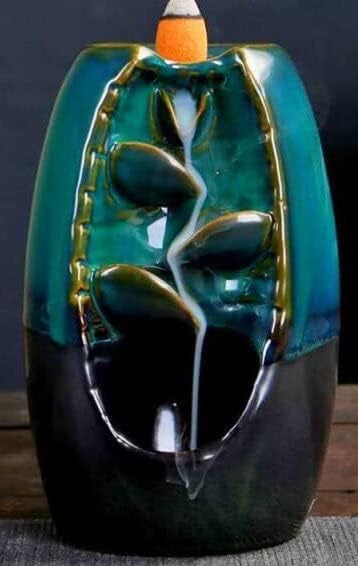 Sharvgun Ceramic Backflow Incense Holder Waterfall Smoke Burner Handmade Mountain River Censer Home Decor