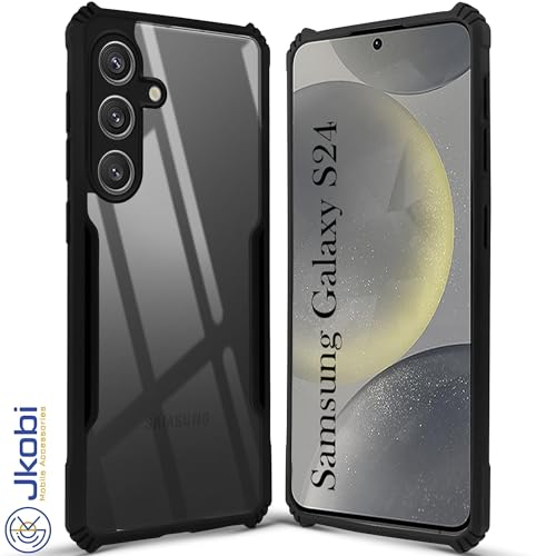 Image of Jkobi Back Case Cover for Samsung Galaxy S24 (Shockproof with Polycarbonate Clear Panel | Professional Black)