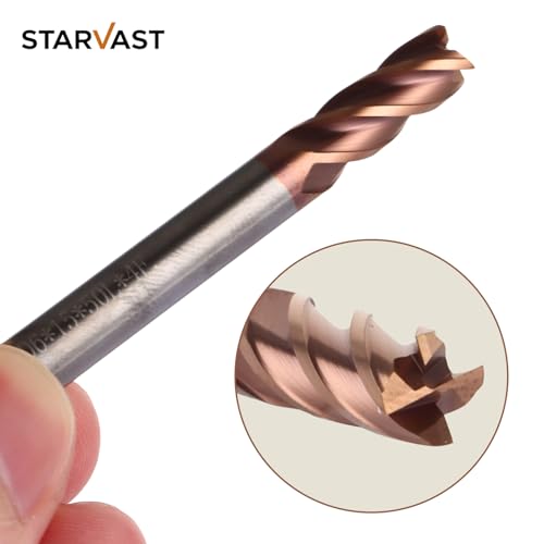 STARVAST 6 Stücke Hartmetall Schaftfräser 6mm, 4 Zähne/4 Schneiden, AlTiN Schwarz Beschichtung CNC Fräser, VHM Fräser 6mm Für Metall Holz Acryl Kunststoff