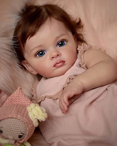 OSEVIO Lifelike Reborn Baby Dolls - Silicone Full Body Girl 22 Inch Waterproof Anatomically Correct Baby Doll Soft, Real Baby Feeling Realistic, with Accessories Gift Set for Kids Age 3+