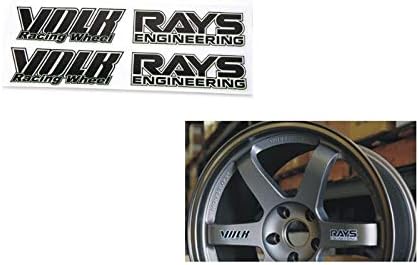Set of 4 Black Rays Volk Racing Wheel Stickers Decals Vinyls Not Work Rota JDM