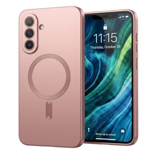 Image of amazon basics Premium Mag-Safe Case for Samsung Galaxy A57 5G | Shockproof & Anti-Scratch Cover | Soft Silicone with Wireless Charging | Camera Lens Guard - Rose Gold