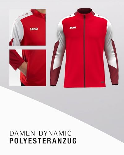 JAKO Damen Polyesteranzug Dynamic, rot/weiß/dunkelrot, L – Ansicht 3