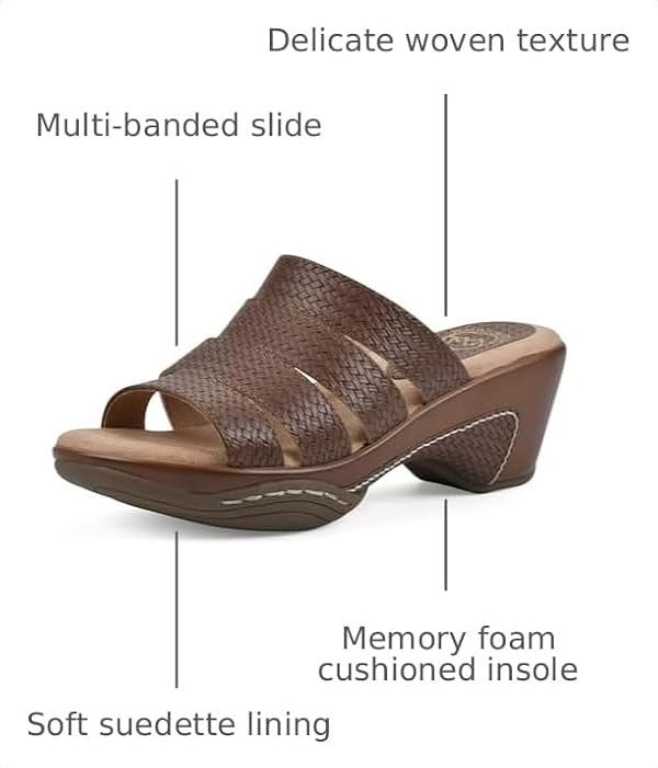 WHITE MOUNTAIN Shoes Valora Women's Clog Sandal, Brown/Woven, 9 M by WHITE MOUNTAIN - Used condition - Image 3
