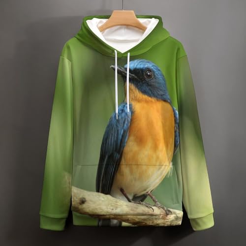 Sweats à capuche oiseau de la branche pull manches longues