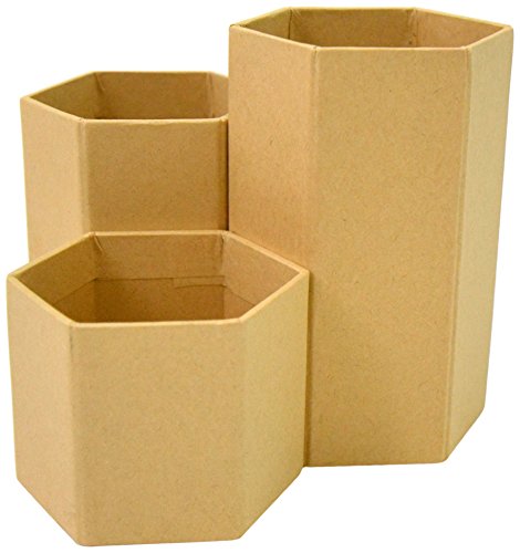 Toga D.I.Y with VPY021 - Trío de tarros para Decorar (cartón Kraft, 13 x 11 x 13 cm)