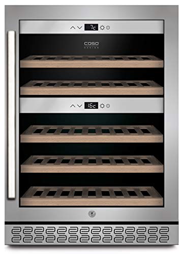 CASO WineChef Pro 40 | Weinkühlschrank für 40 Flaschen | freistehend, umbauffähig, abschließbar, WiFi-App, 2 Zonen, 5-20°C, UV-Filterglas, Edelstahl CASO WineChef Pro 40 | Weinkühlschrank für 40 Flaschen | freistehend, umbauffähig, abschließbar, WiFi-App, 2 Zonen, 5-20°C, UV-Filterglas, Edelstahl