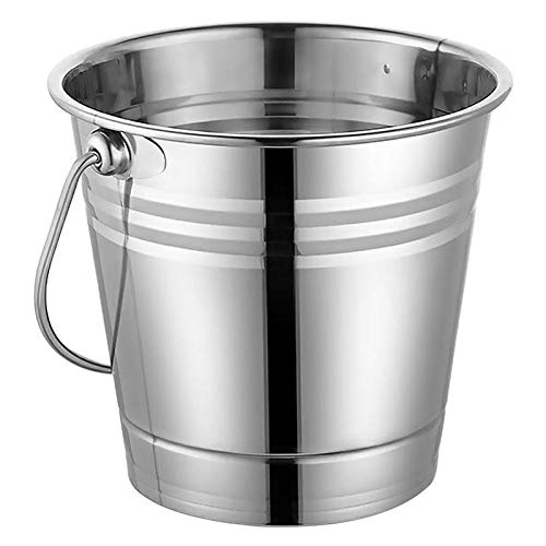 Cubitera, Enfriador de Botellas de Vino Cubitera de Hielo de Acero Inoxidable Enfriador de Hielo portátil con Mango Contenedor de Cubitos de Hielo for Vino Champán Cerveza Party Bar Herramientas (Colo